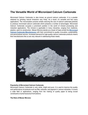  Calcium Carbonate: Eine vielseitige Wunderwaffe für die Papier- und Pharmaindustrie!